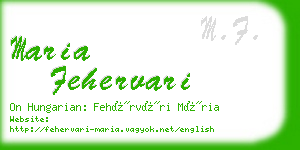 maria fehervari business card